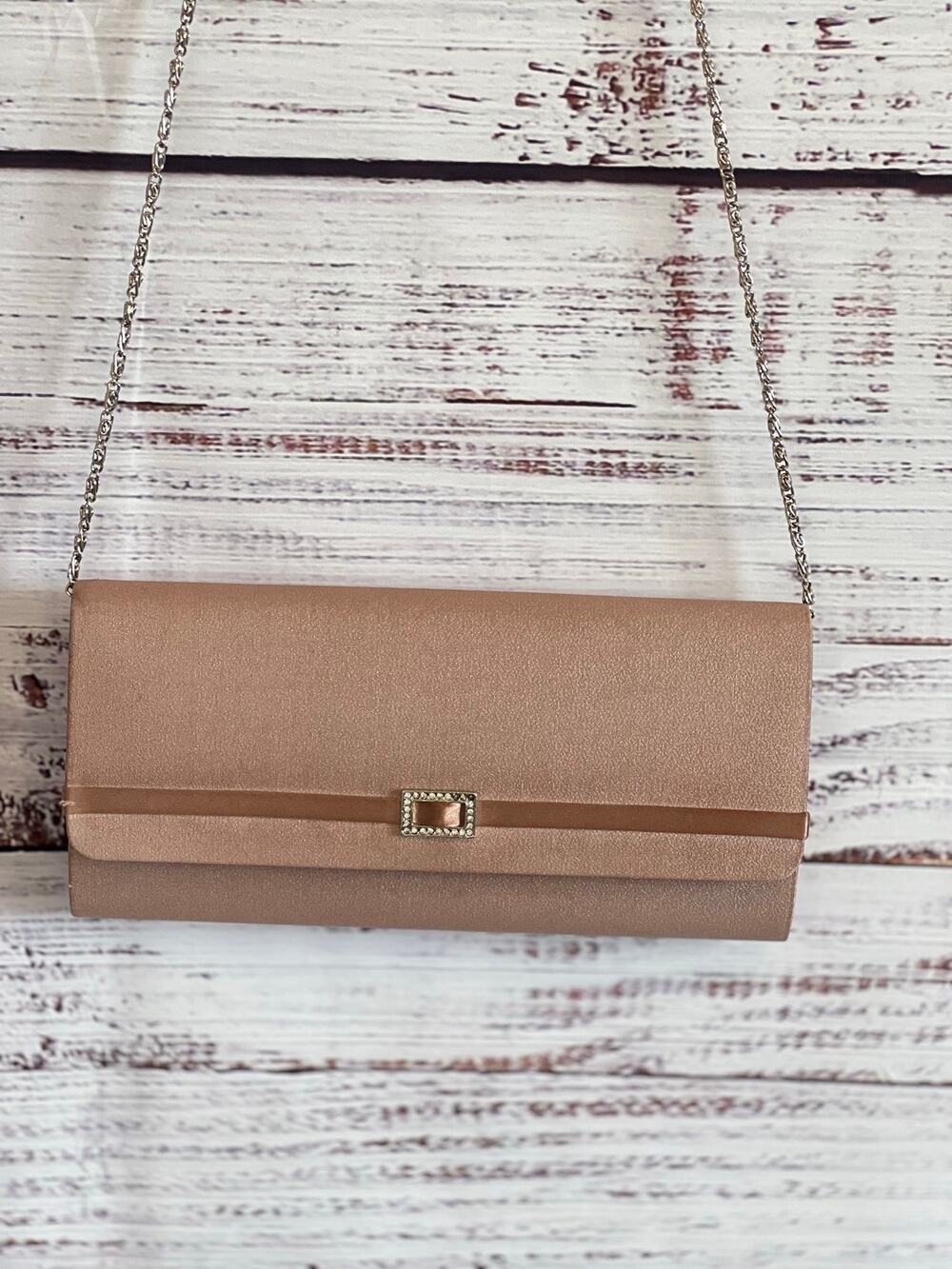 EVENING COCKTAIL CLUTCH PURSE BAG CROSSBODY MAUVE
